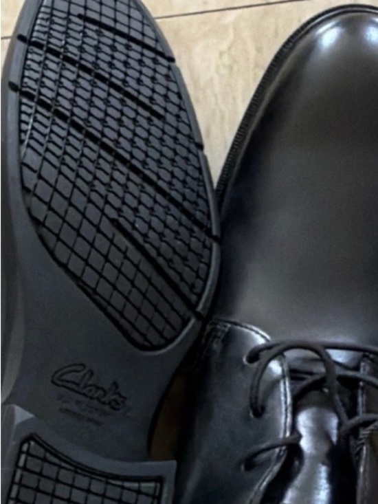 Clarks Black Leather Derby Boots main image 6